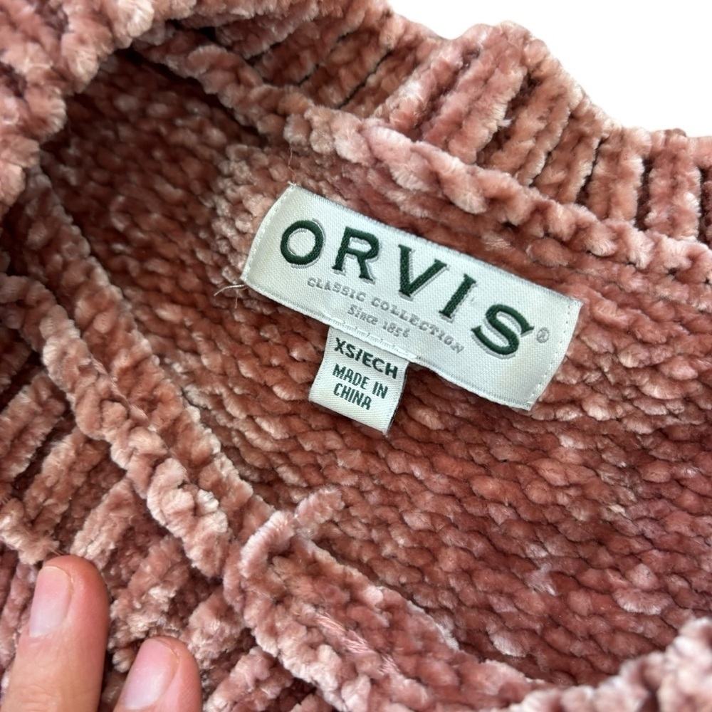 Orvis Ribbed Velvet Dusty Rose Pink Sweater Women’s XS Valentines Day Spring - Picture 3 of 13